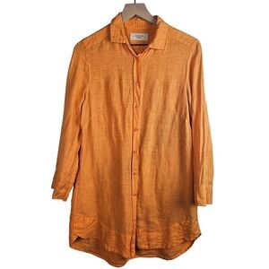 MaxMara Weekend Linen Tunic M? Light Orange Long‎ Sleeve Top Lagenlook